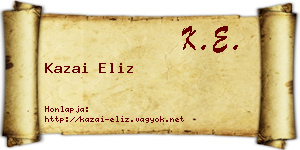 Kazai Eliz névjegykártya